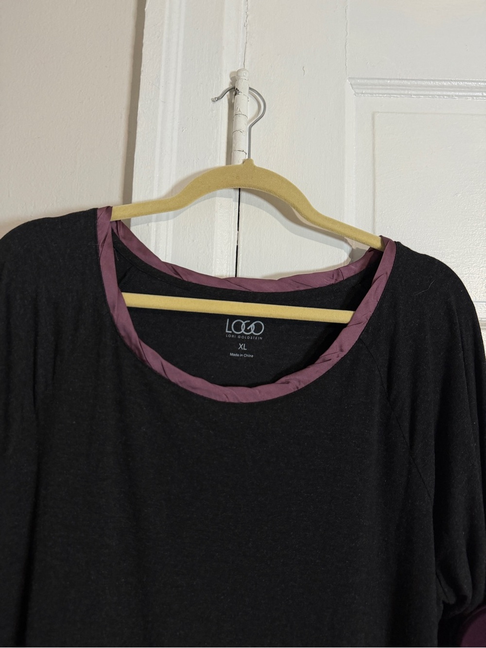 LOGO Lori Goldstein Long Sleeve Tunic Top Bundle Plum Purple & Gray Flowy XL - Picture 9 of 17